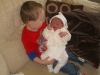 Aaron and Ben having their first cuddle.