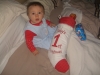 Aaron with his \'1st Christmas\' stocking