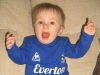 Aaron in his Everton kit